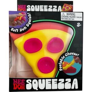 NeeDoh Squeezza Pizza Slice Squishy Toy - Yellow & Pink